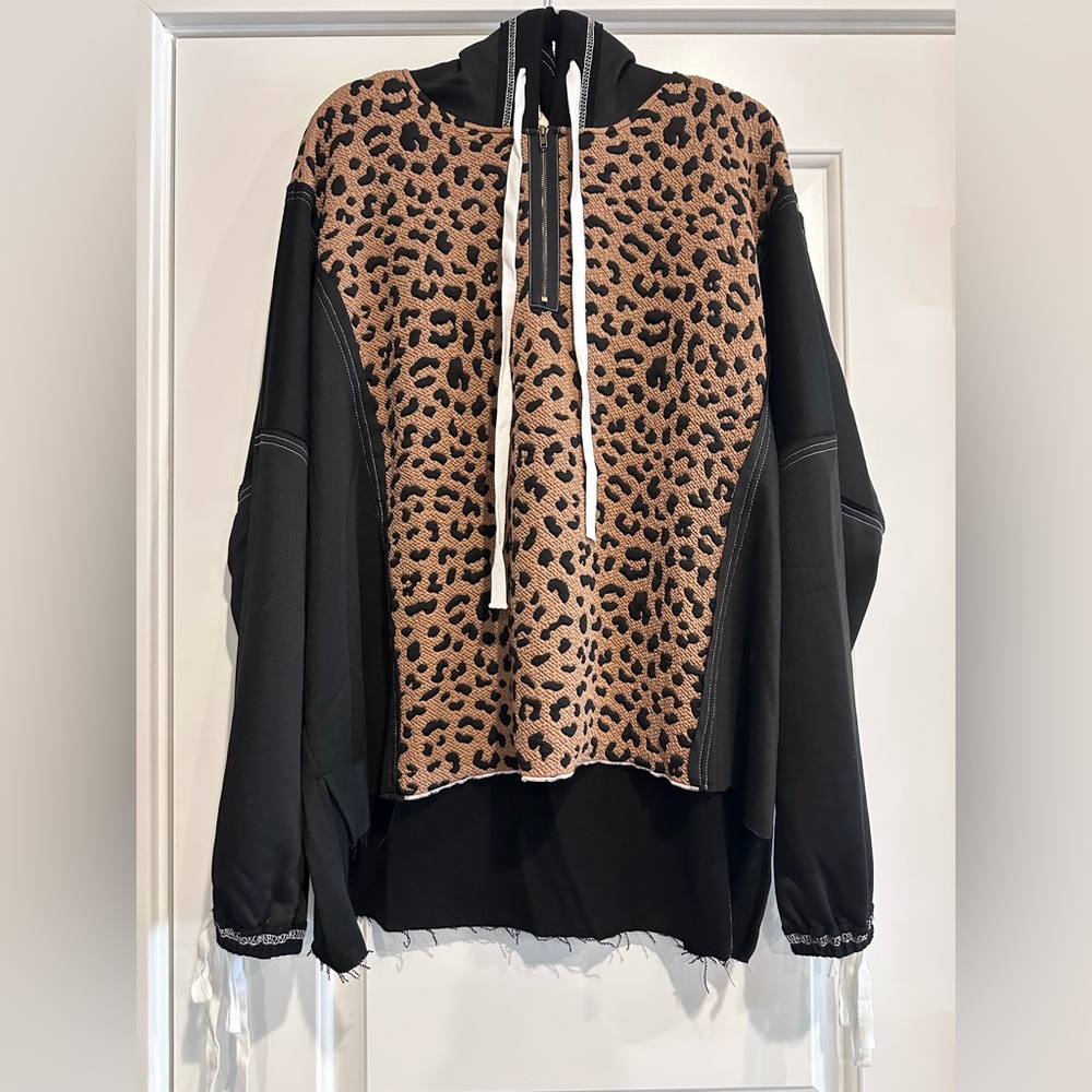 BiBi Brown and Black Animal Print Hoodie